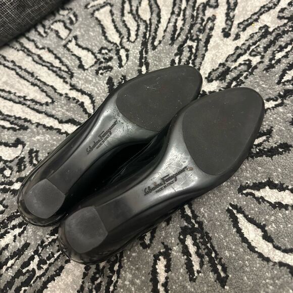Salvatore Ferragamo Black Patent Leather Flats - Picture 7 of 9